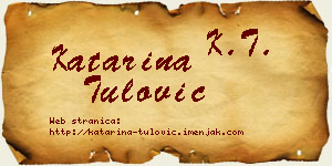 Katarina Tulović vizit kartica